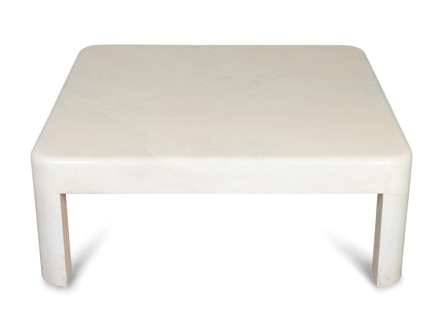A Karl Springer Lacquered Goatskin Coffee Table — 20TH CENTURY