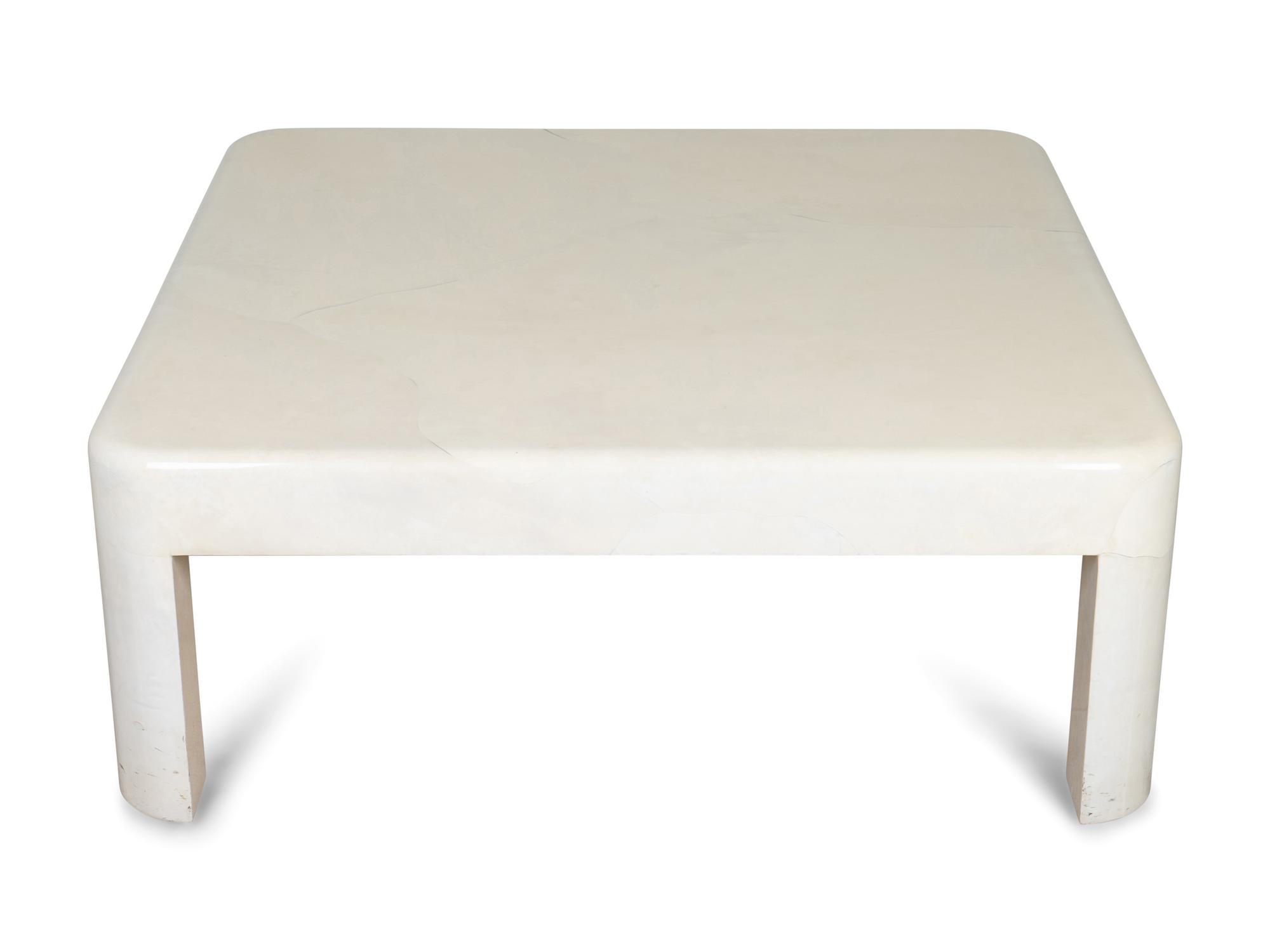 A Karl Springer Lacquered Goatskin Coffee Table — 20TH CENTURY
