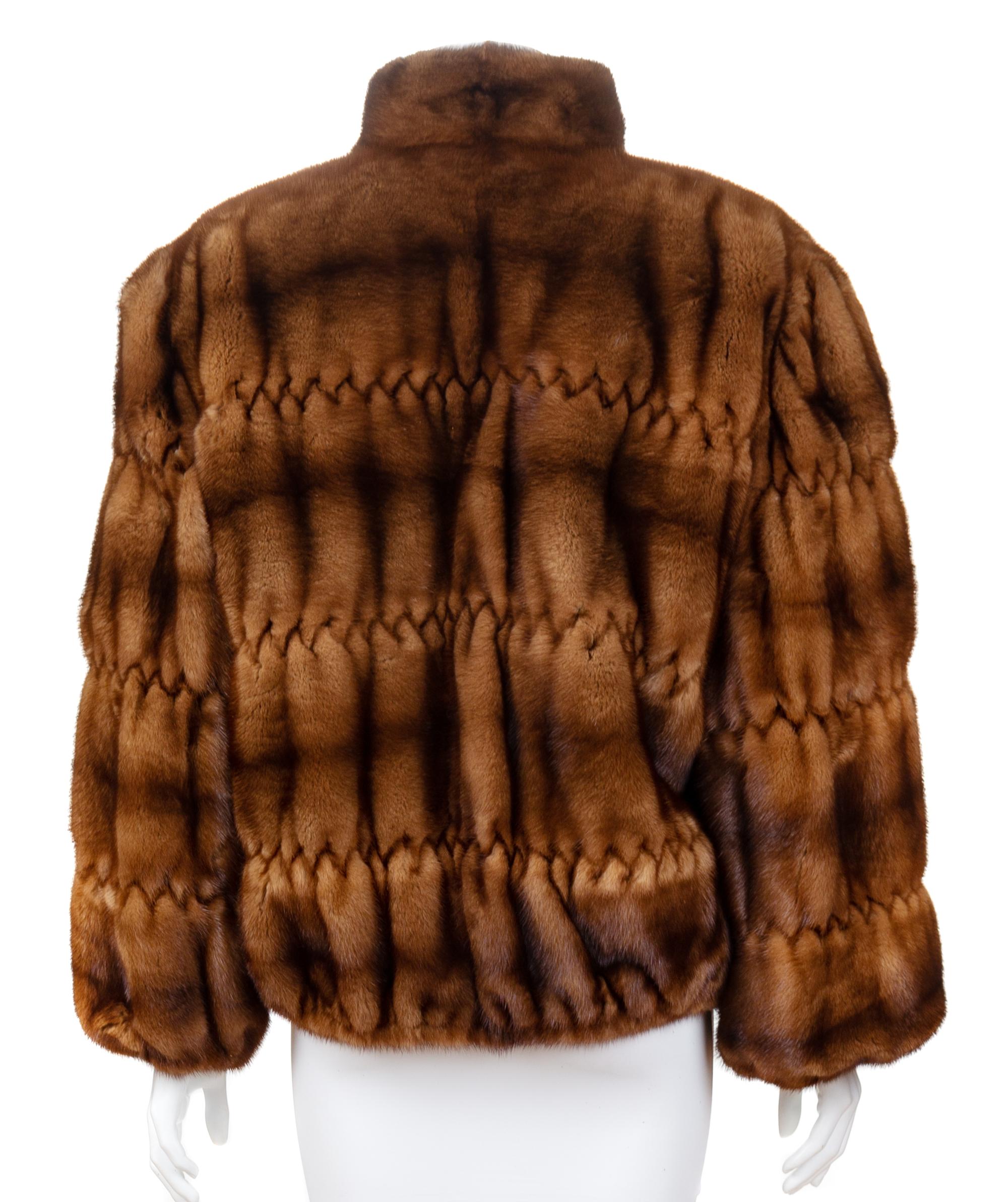 A Lunaraine Mink Ruched Jacket, No size.