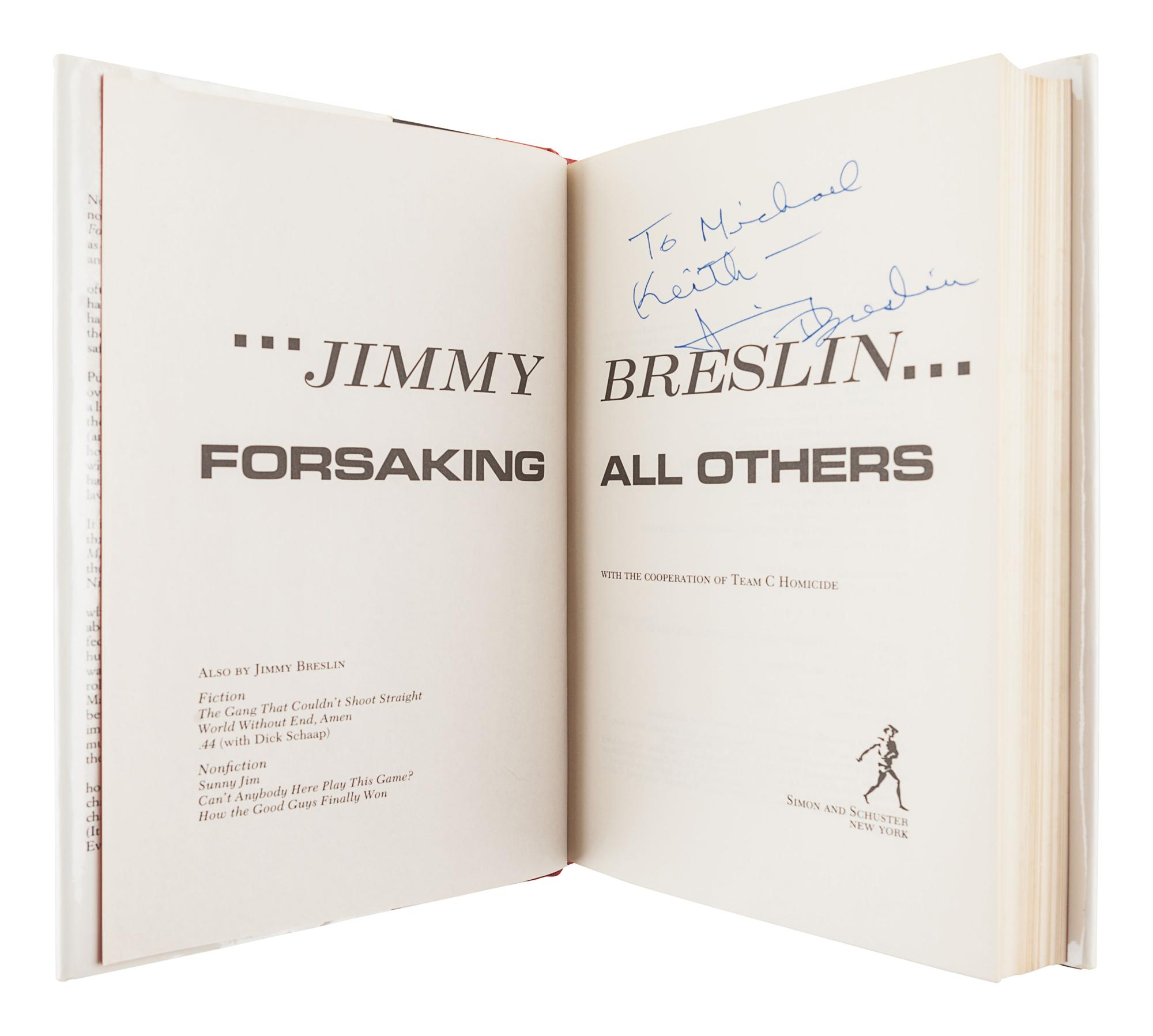 [BRESLIN, Jimmy (1928-2017)]. A group of 4 FIRST EDITIONS by Breslin, comprising: