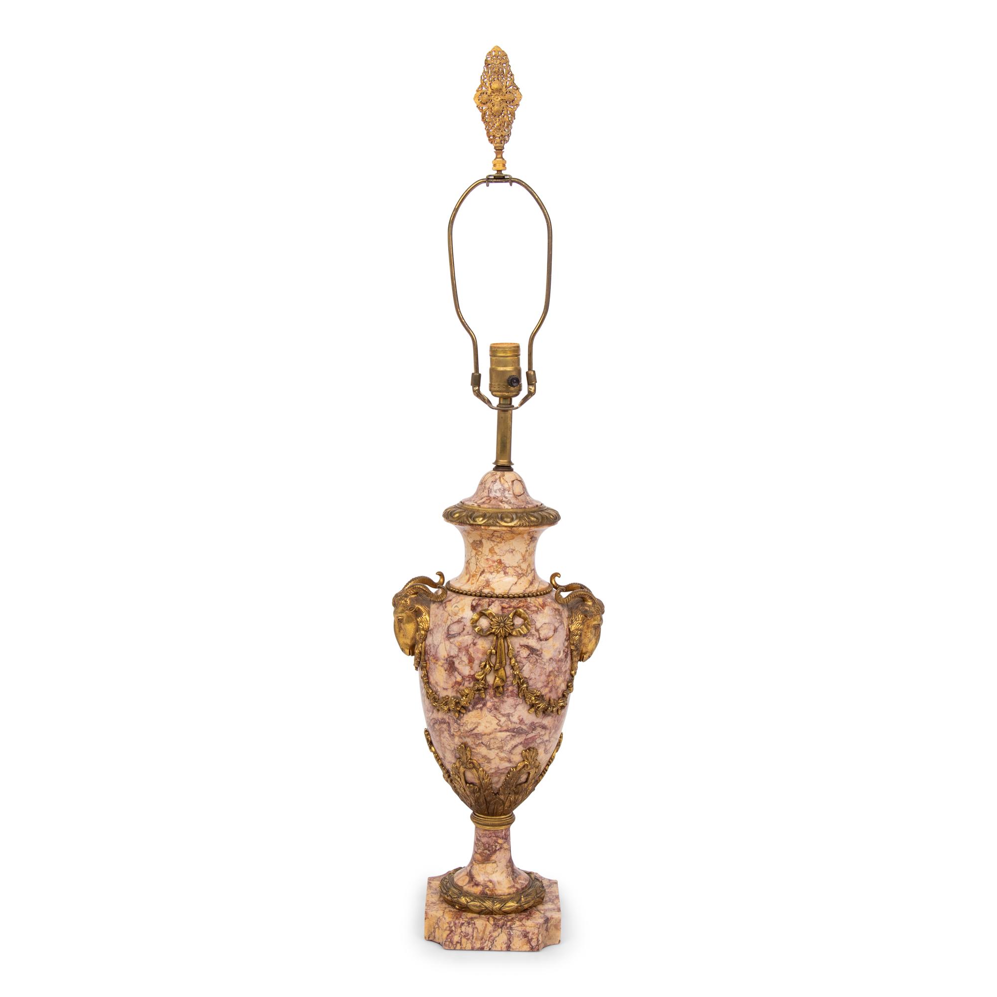 A Louis XVI Style Gilt-Bronze Mounted Marble Urn