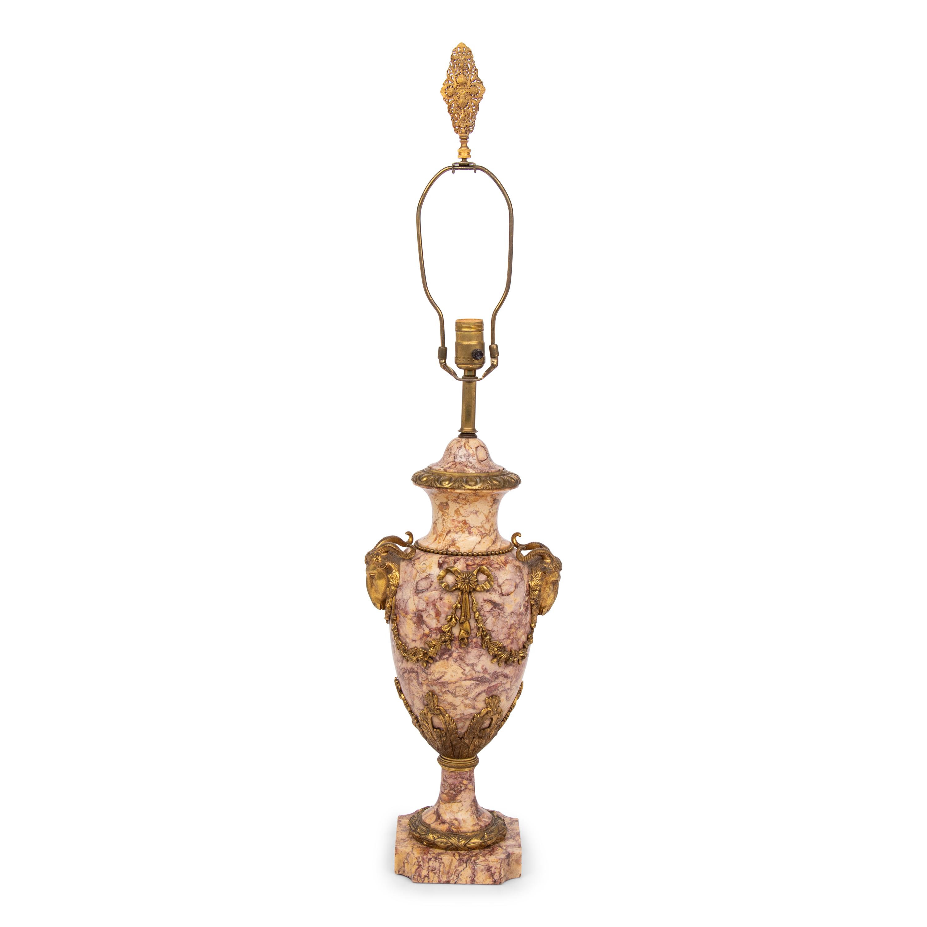 A Louis XVI Style Gilt-Bronze Mounted Marble Urn