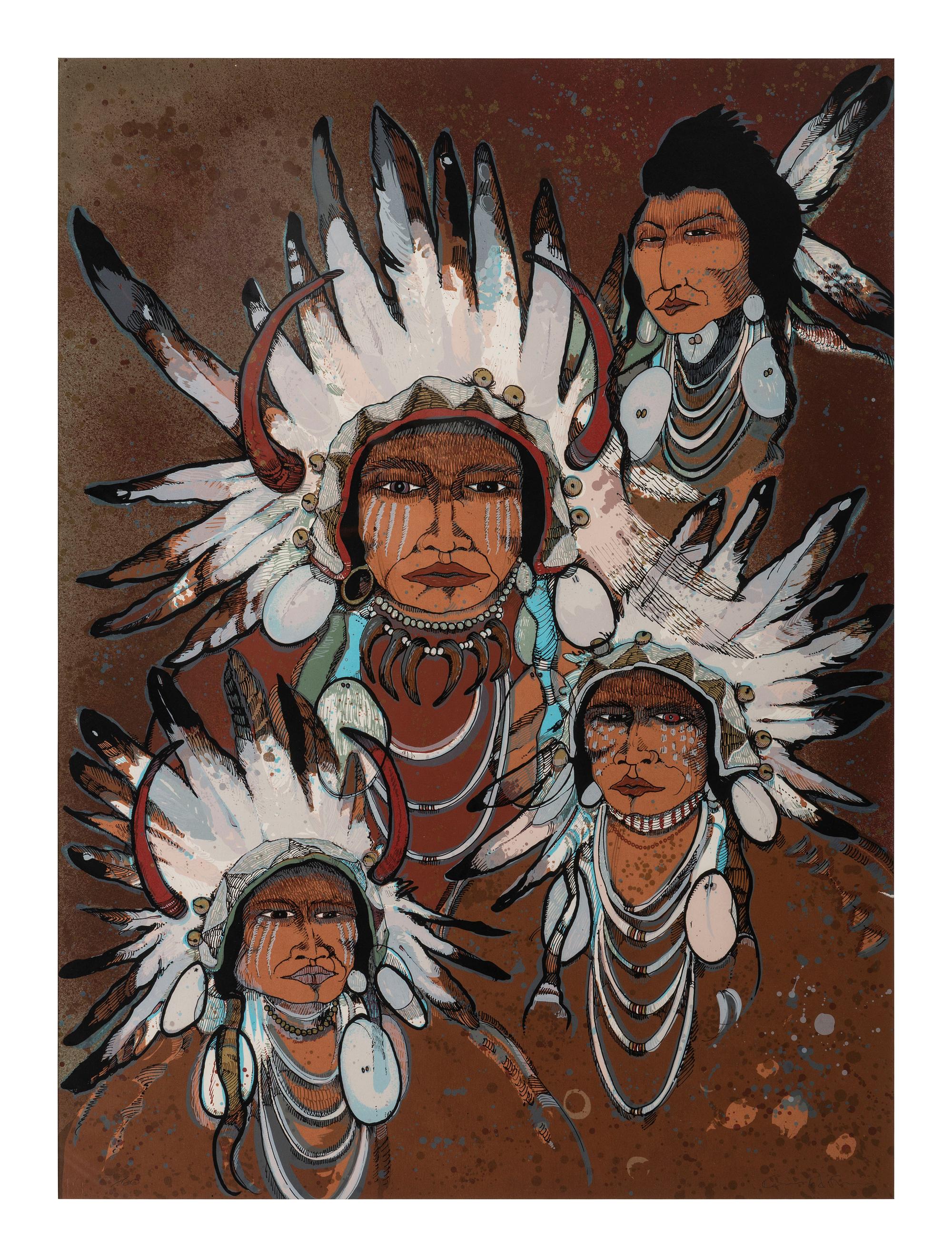 Strikes Going and Four Sioux War Chiefs