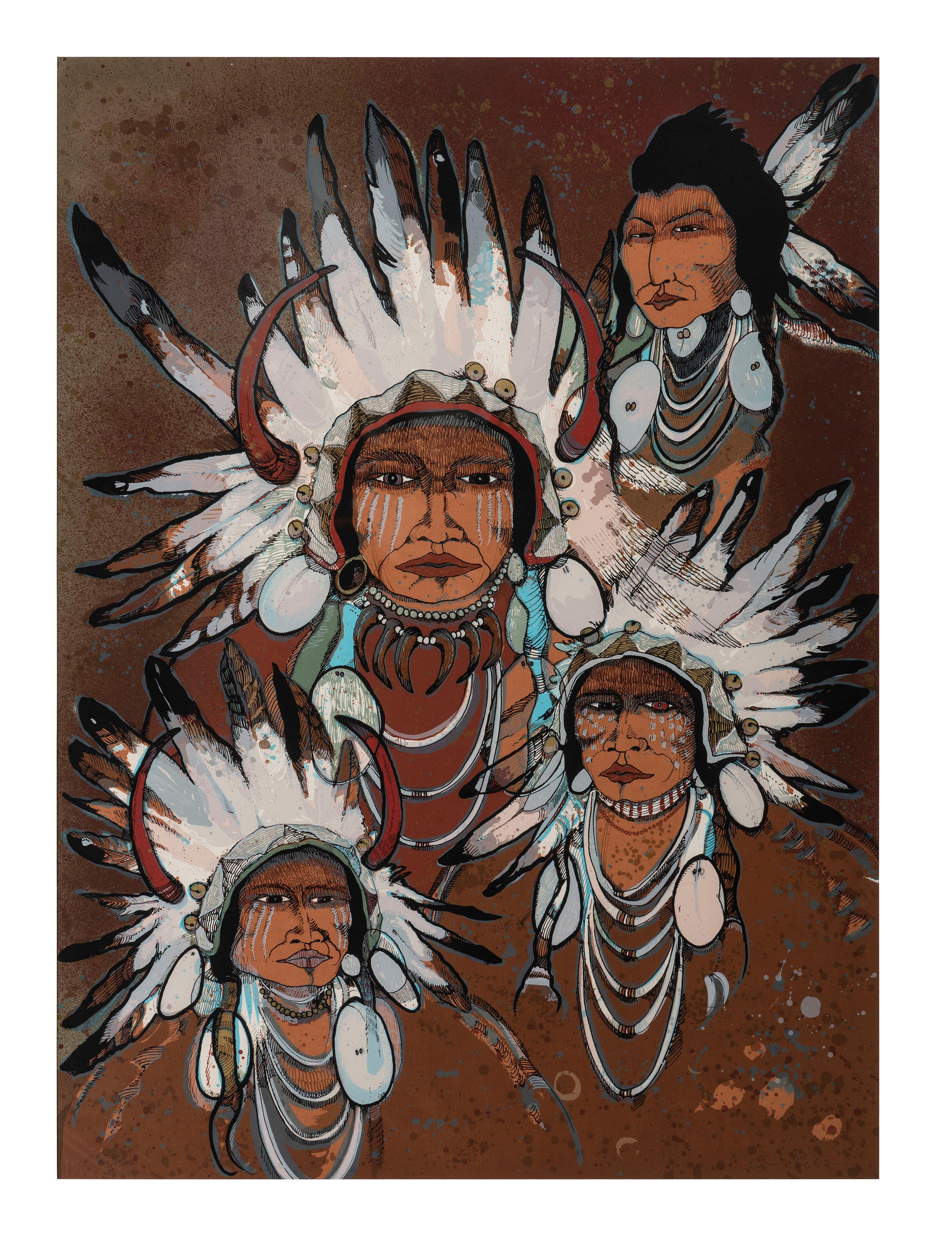 Strikes Going and Four Sioux War Chiefs