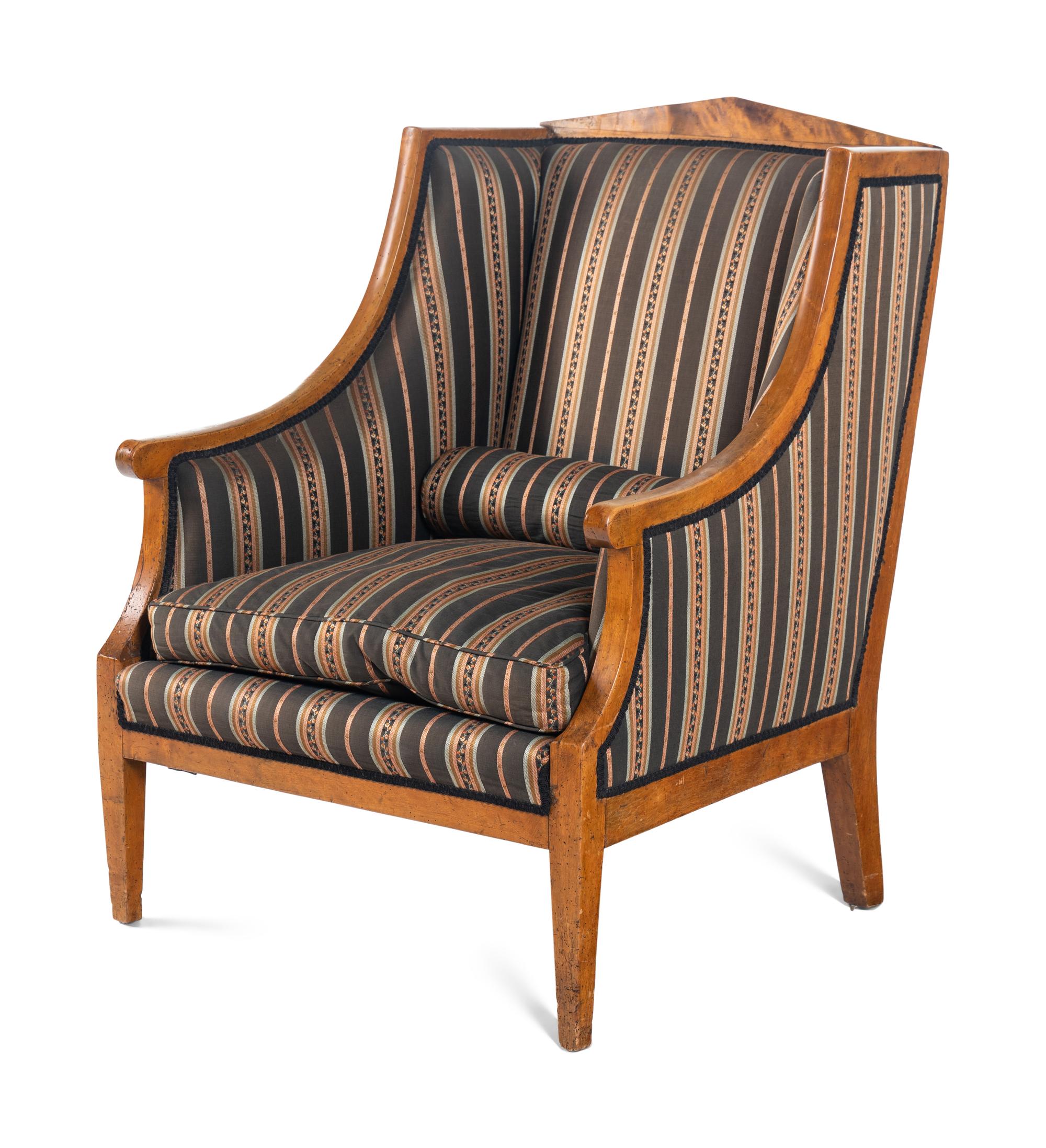 A Biedermeier Birch Armchair