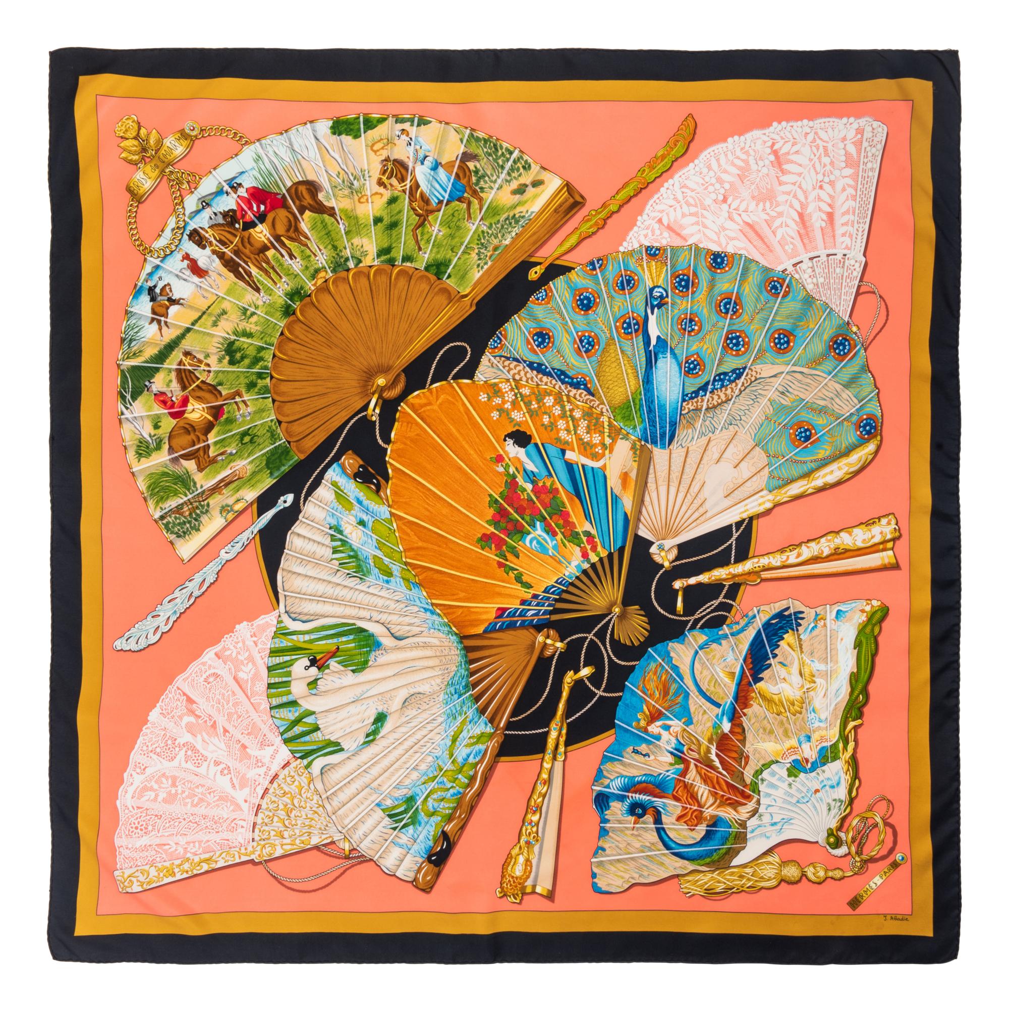 Four Designer Scarves: Two Hermès, Two Gucci