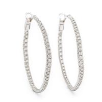 Diamond and White Gold Inside-Out Hoop Earrings