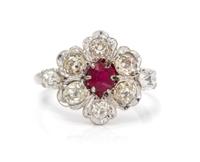 A White Gold, Ruby and Diamond Ring, 3.00 dwts.