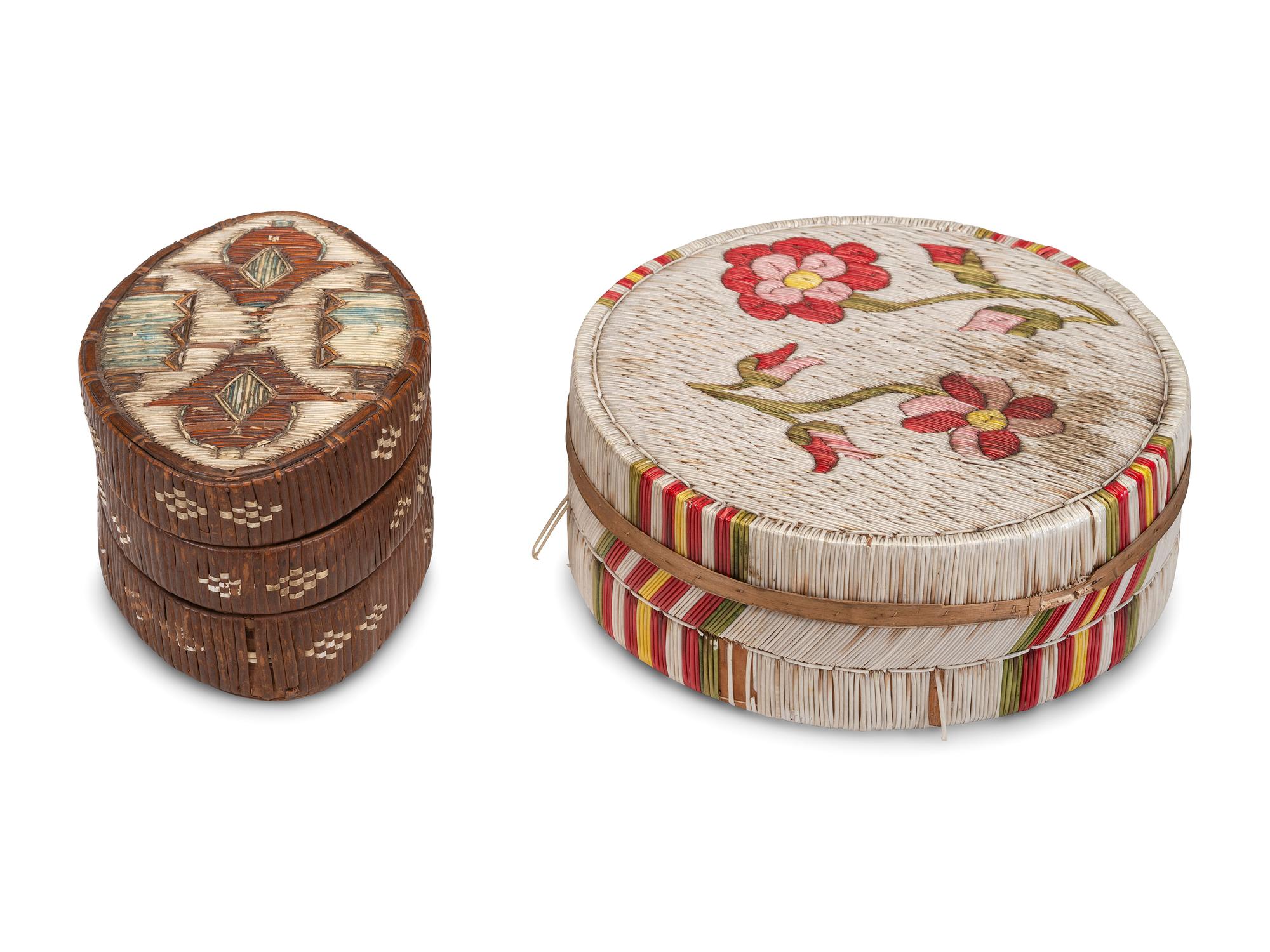 Northeastern Quilled Birch Bark Boxes