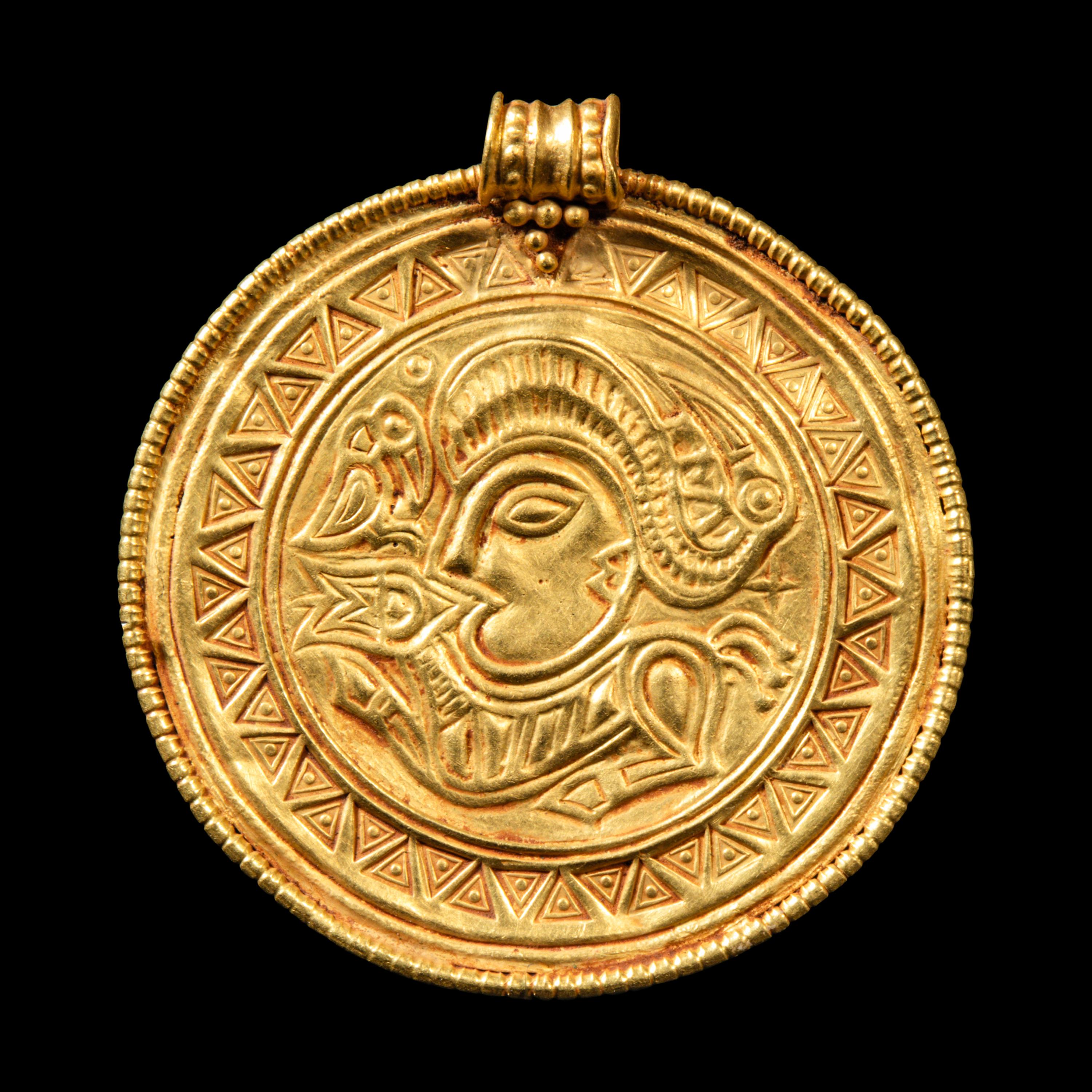 A Nordic Gold Bracteate Pendant