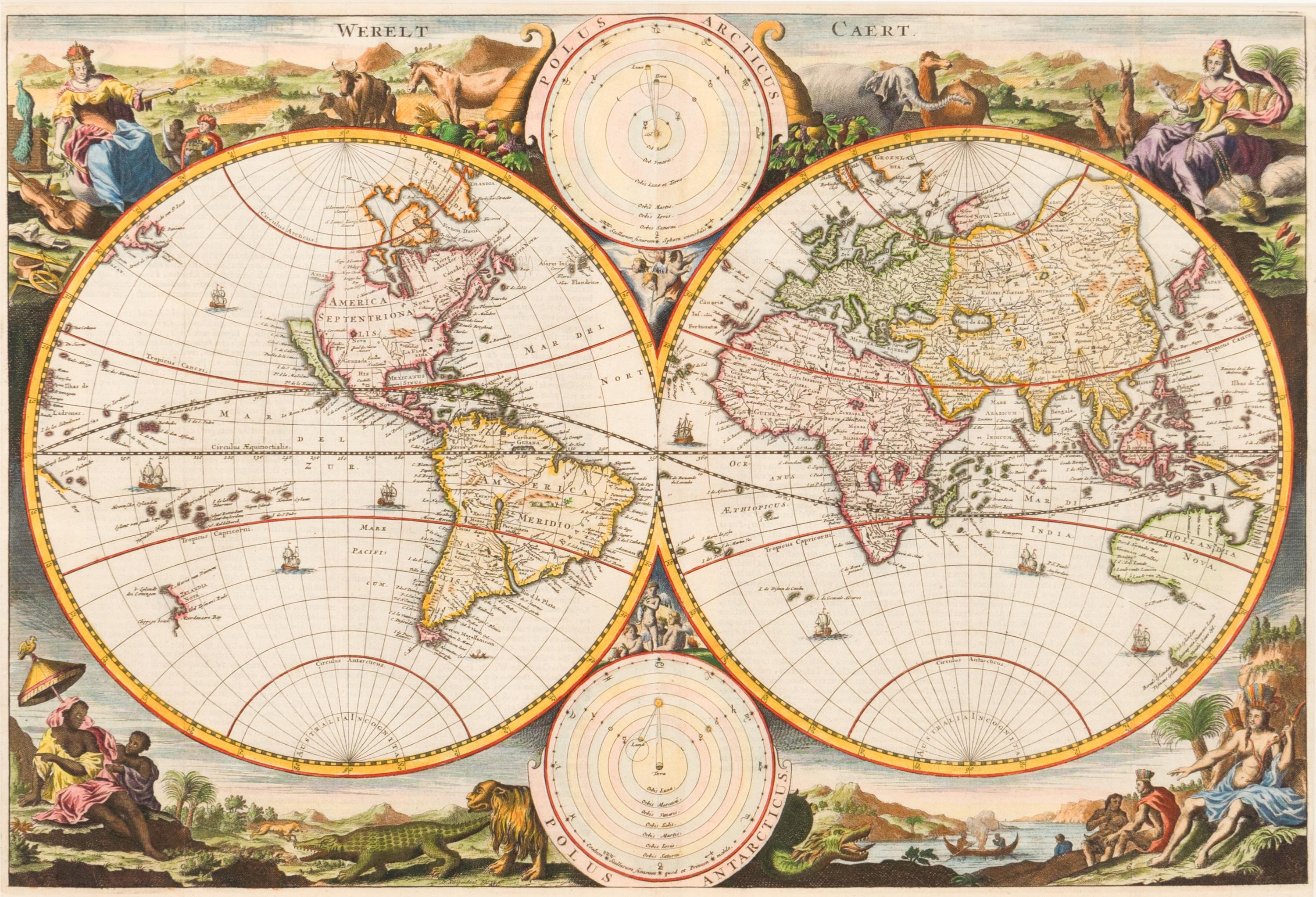 [MAP]. STOOPENDAAL, Daniel (1672-1726). Werelt Caert . Amsterdam, ca 1700.