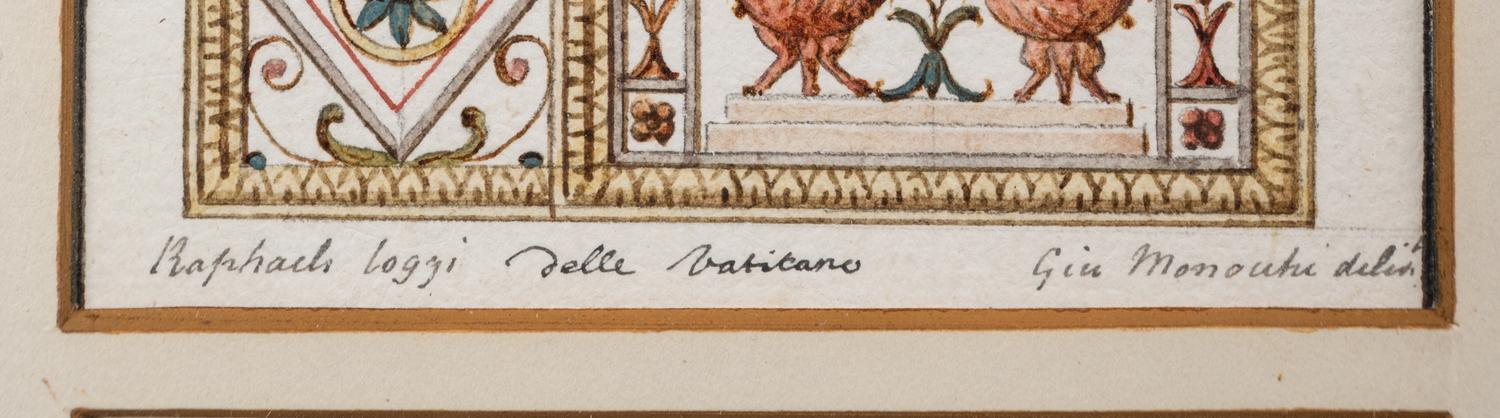 A Set of Eight Neoclassical Watercolor Illustrations