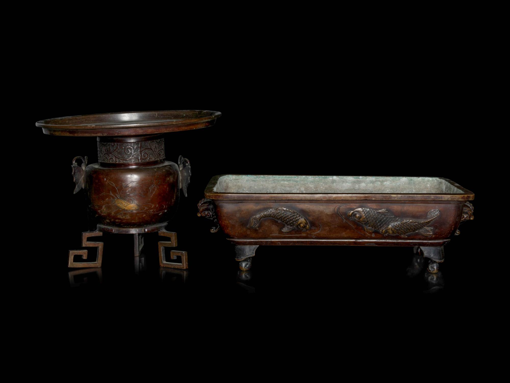 Two Japanese Bronze Articles