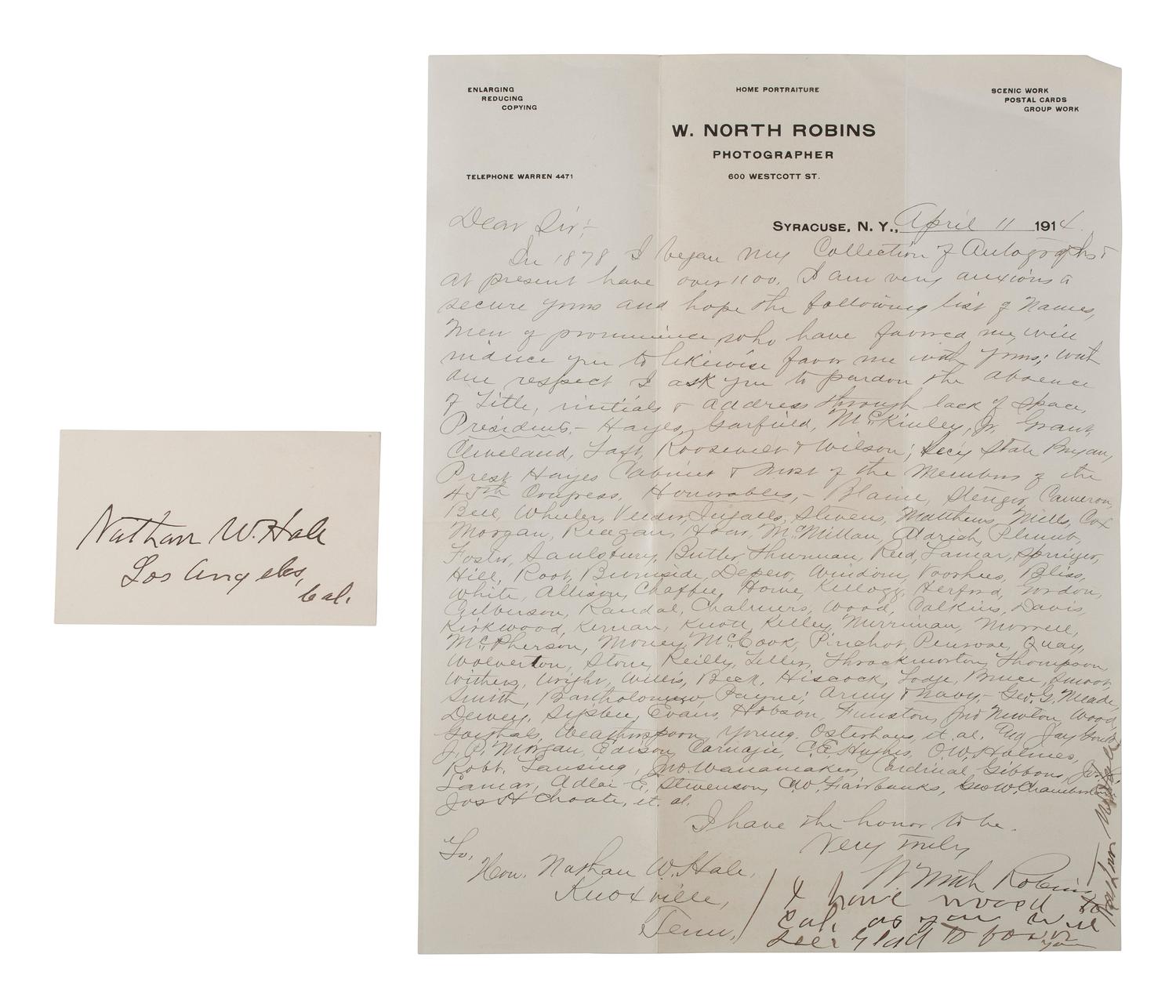 [AUTOGRAPHS]. Notable figures from the late 19th and early 20th-centuries.