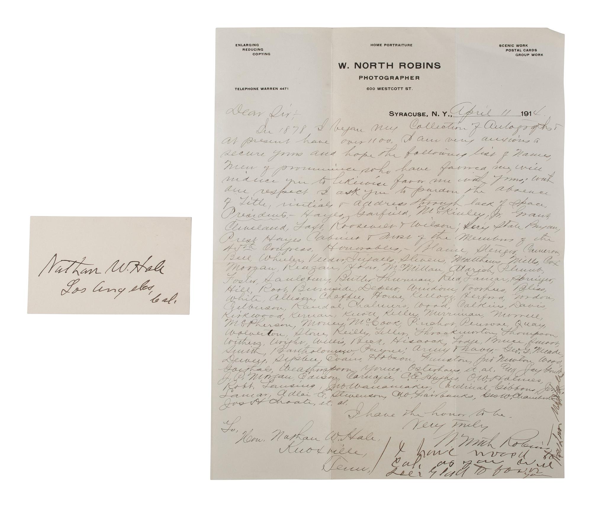 [AUTOGRAPHS]. Notable figures from the late 19th and early 20th-centuries.