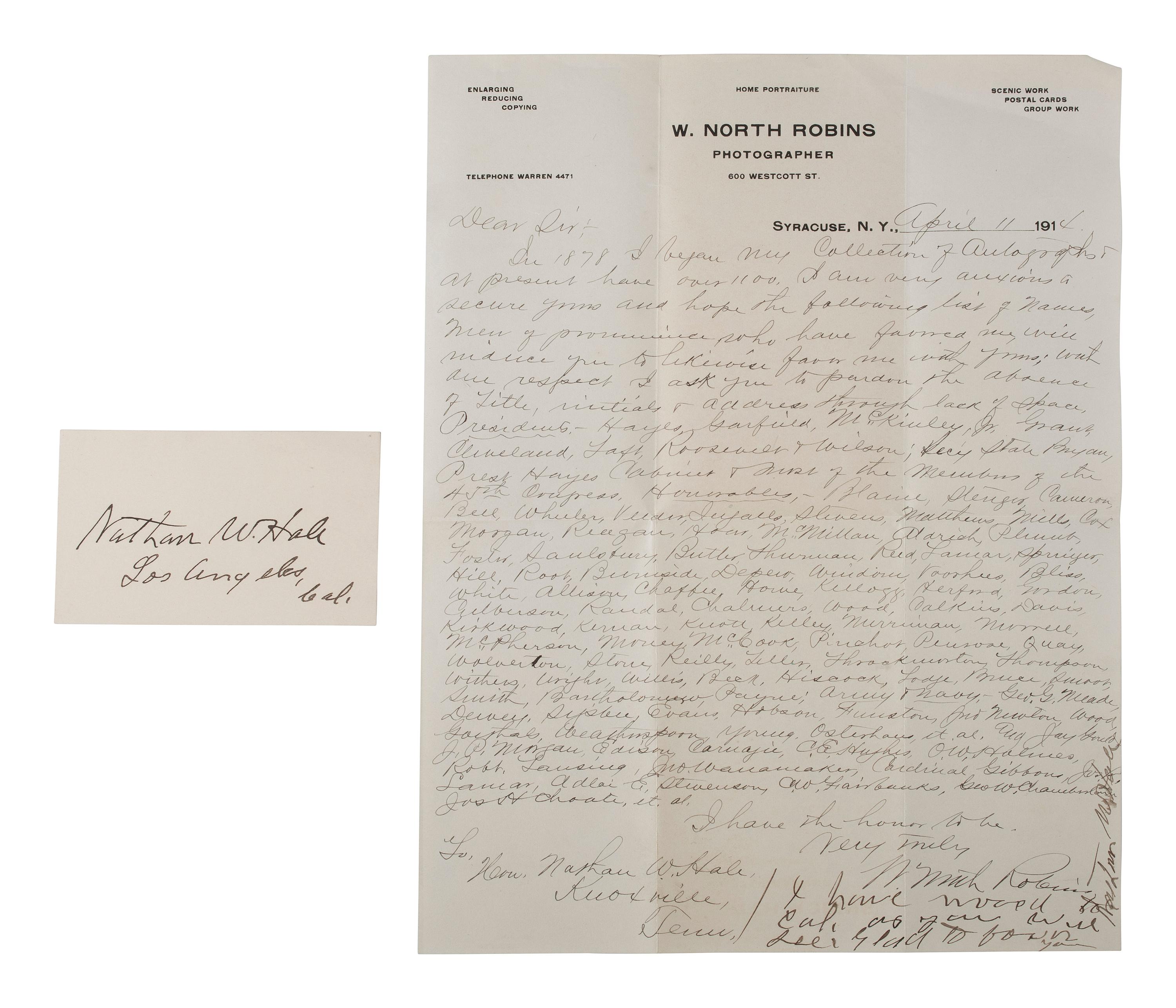 [AUTOGRAPHS]. Notable figures from the late 19th and early 20th-centuries.