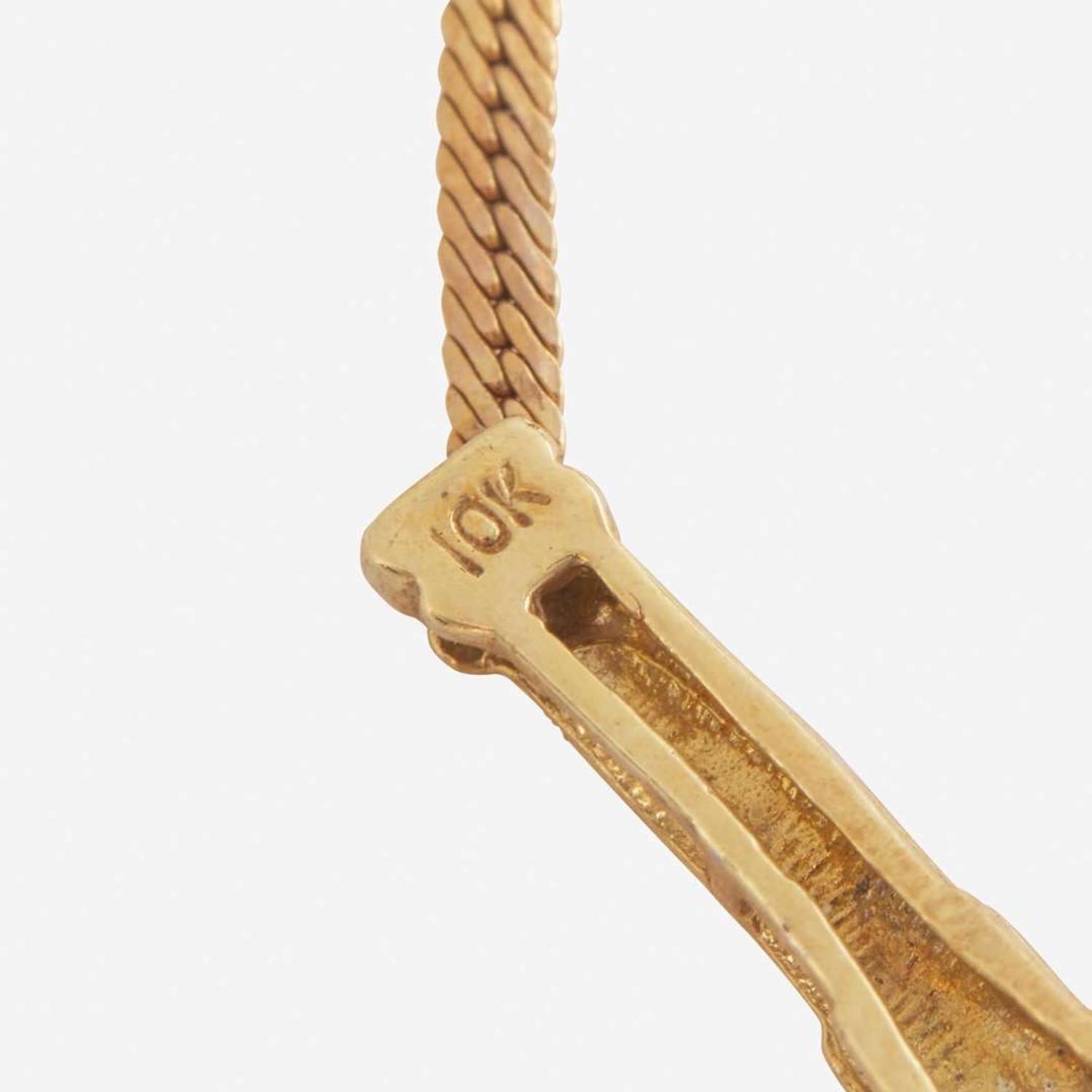 A 10K Yellow Gold and Diamond Necklace