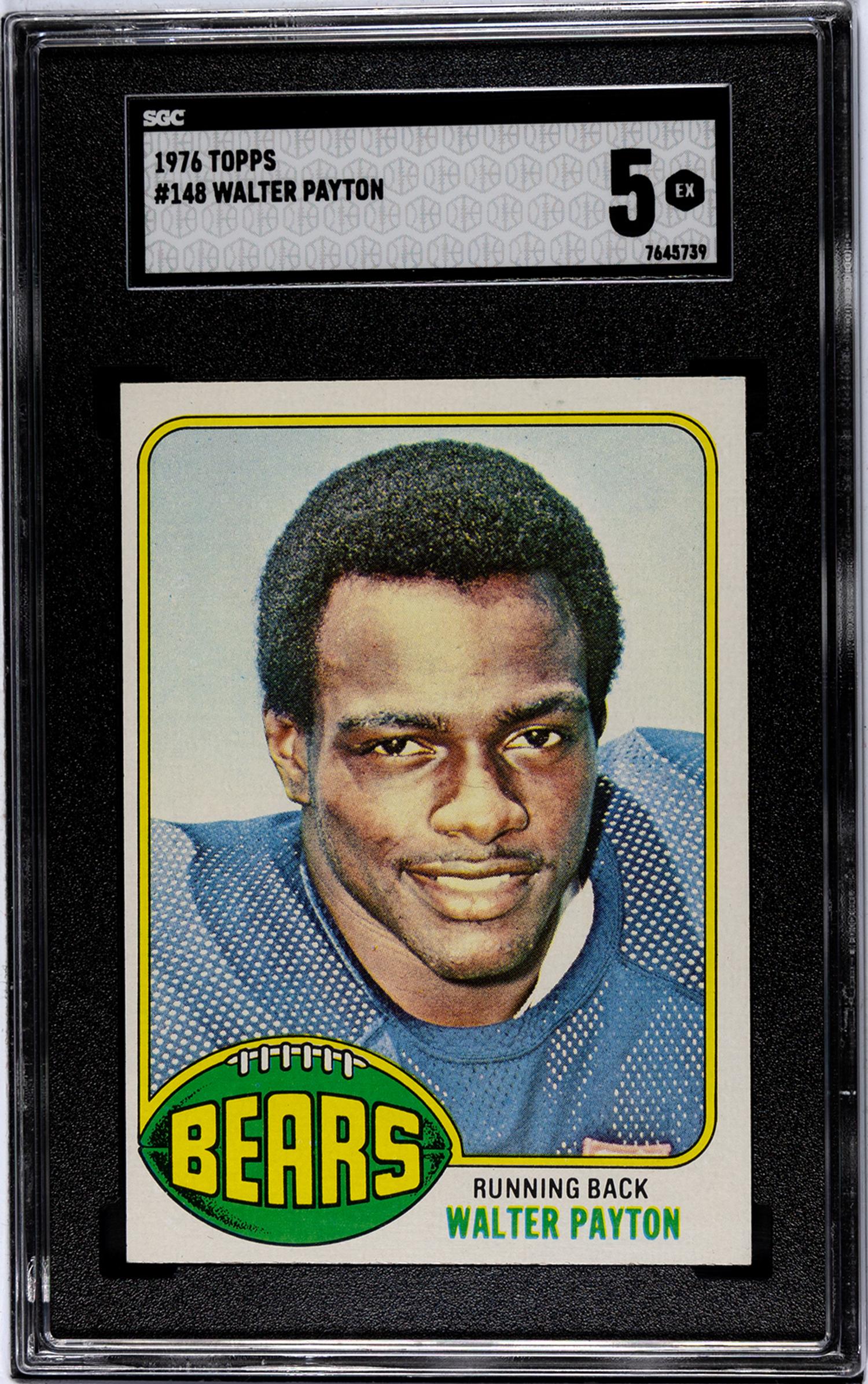 A 1976 Topps Walter Payton Rookie Football Card No. 148 (SGC 5 EX)