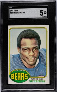 A 1976 Topps Walter Payton Rookie Football Card No. 148 (SGC 5 EX)