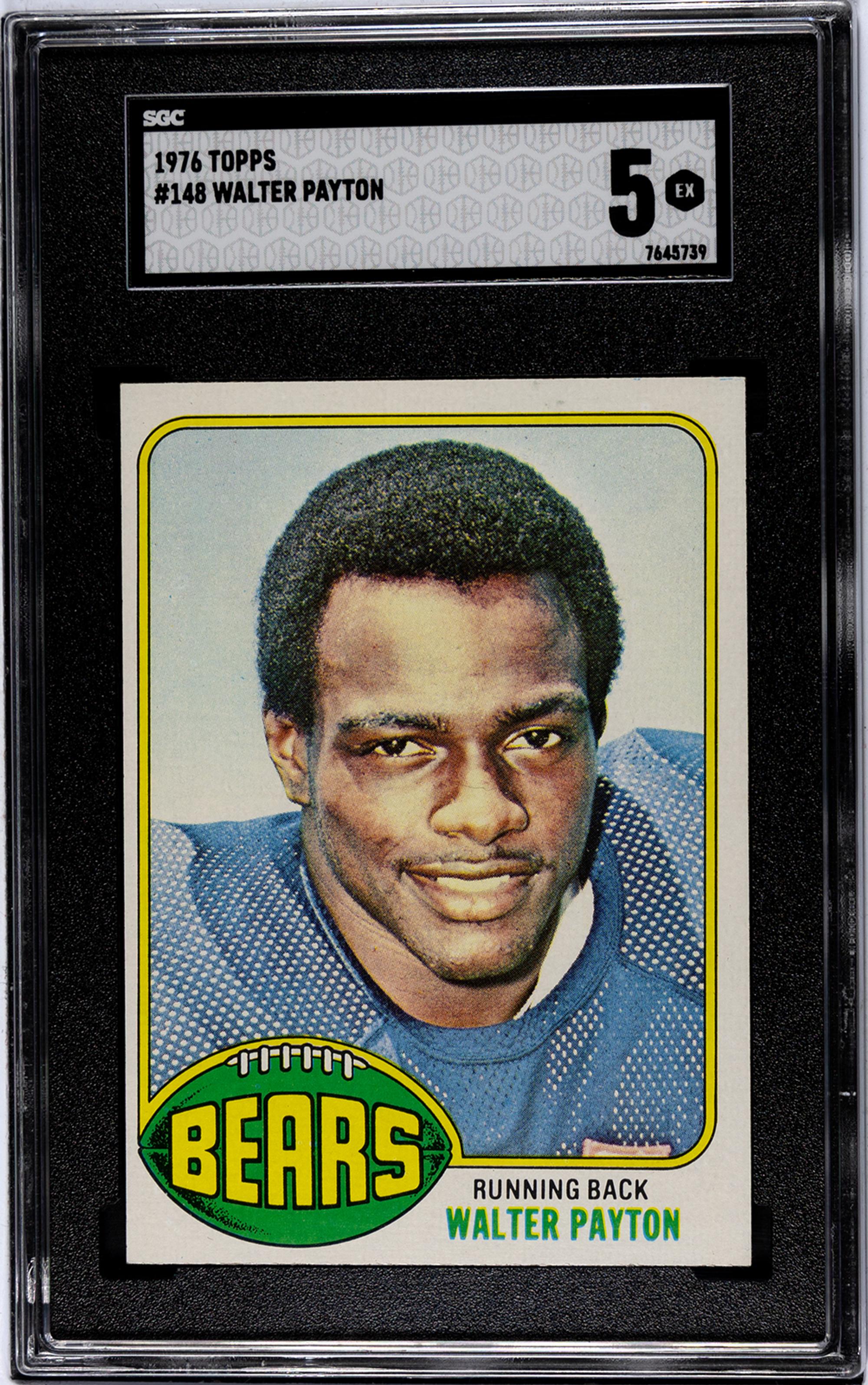A 1976 Topps Walter Payton Rookie Football Card No. 148 (SGC 5 EX)