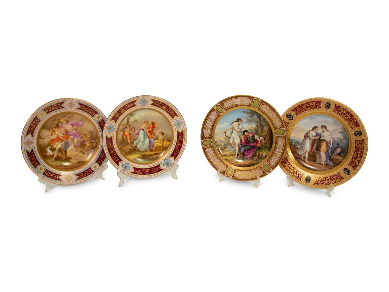 A Set of Four Royal Vienna Porcelain Cabinet Plates — 19TH CENTURY