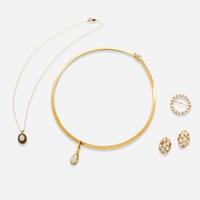 A Miscellaneous Collection of 14K Gold and Opal Jewelry