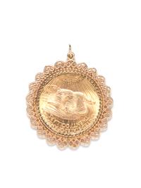 A Yellow Gold and US $20 Liberty Coin Pendant,