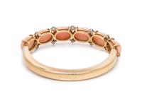 ANGEL SKIN CORAL AND DIAMOND BANGLE BRACELET