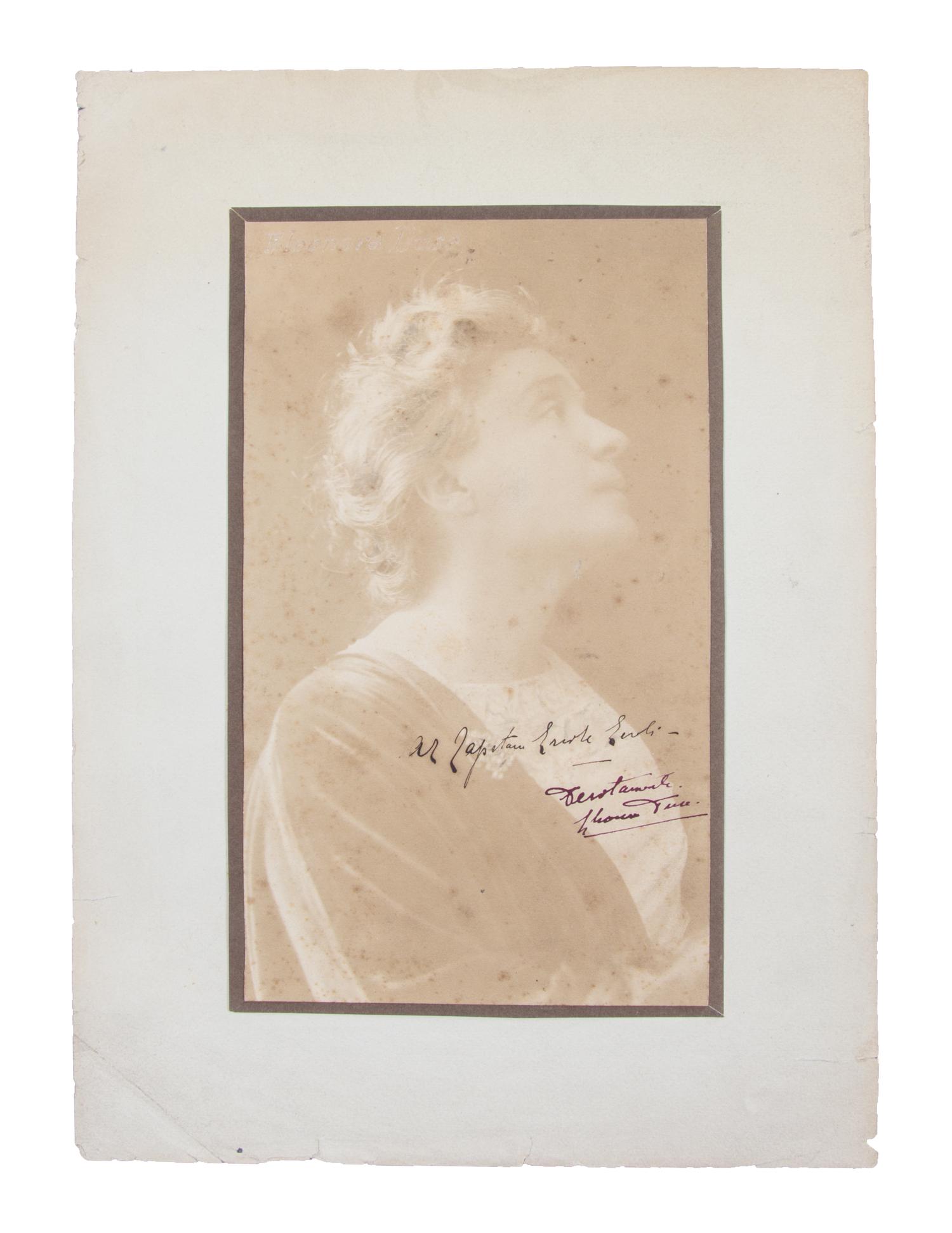 DUSE, ELEONORA. Photograph signed and inscribed to General Ercoli.