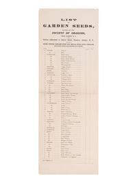 [SHAKERS]. Catalogue of Medicinal Plants, Barks, Roots, Seeds, Flowers and Select Powders.....Raised, Prepared, and put up in the most careful manner by the United Society of Shakers, at New Lebanon, N.Y . Albany: Van Benthuysen, ca 1851?