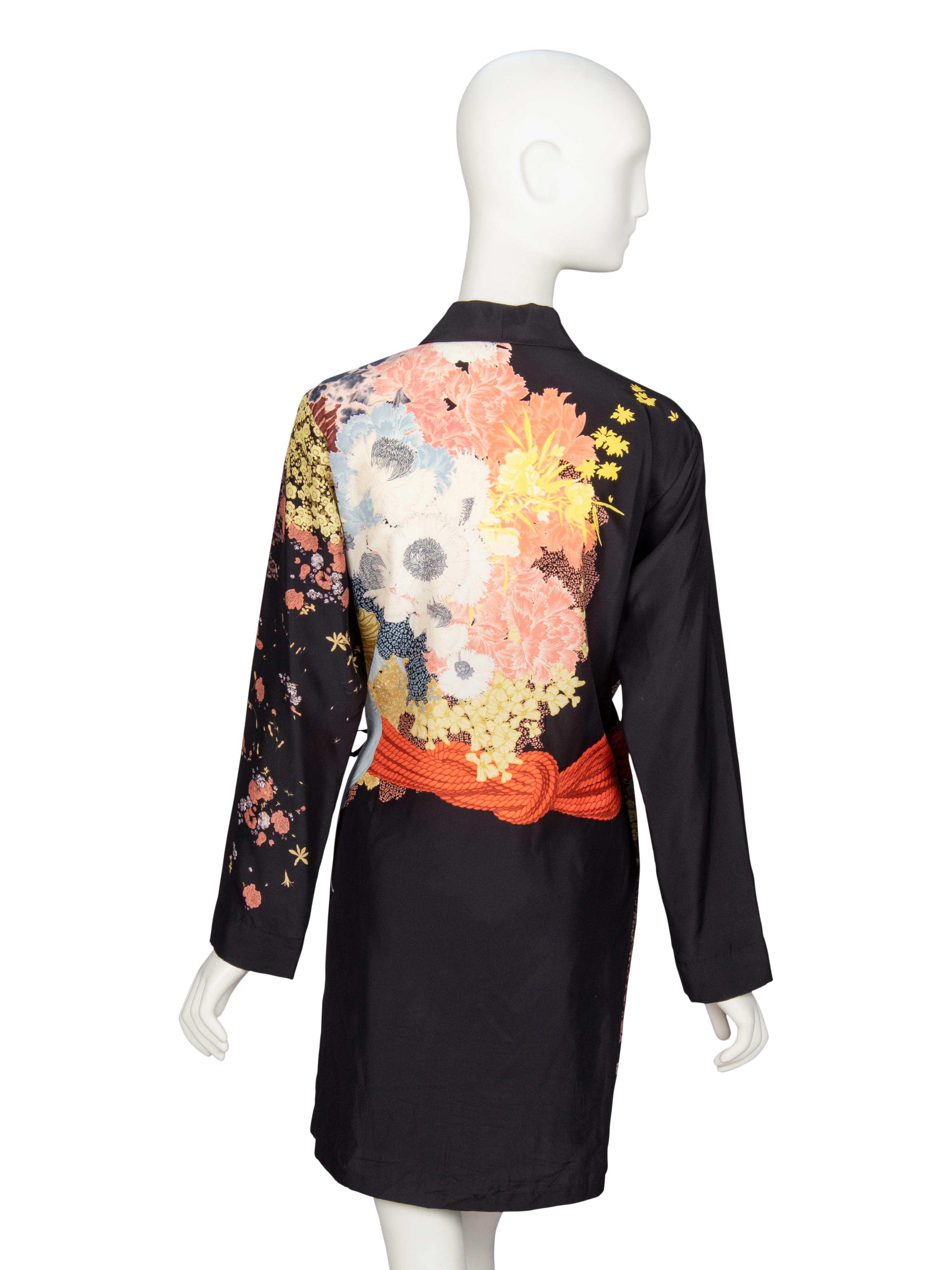 DRIES VAN NOTEN, PRINTED SILK ROBE