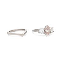 LIGHT PINK-BROWN DIAMOND AND DIAMOND RING