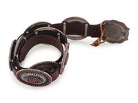 Sterling Silver and Coral Cluster Concha Belt