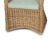 A Set of Four Rattan Armchairs with Seat and Back Cushions