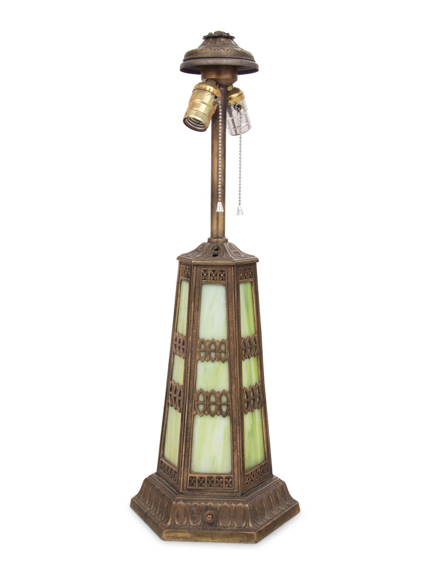 An American Slag Glass Table Lamp