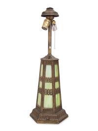 An American Slag Glass Table Lamp