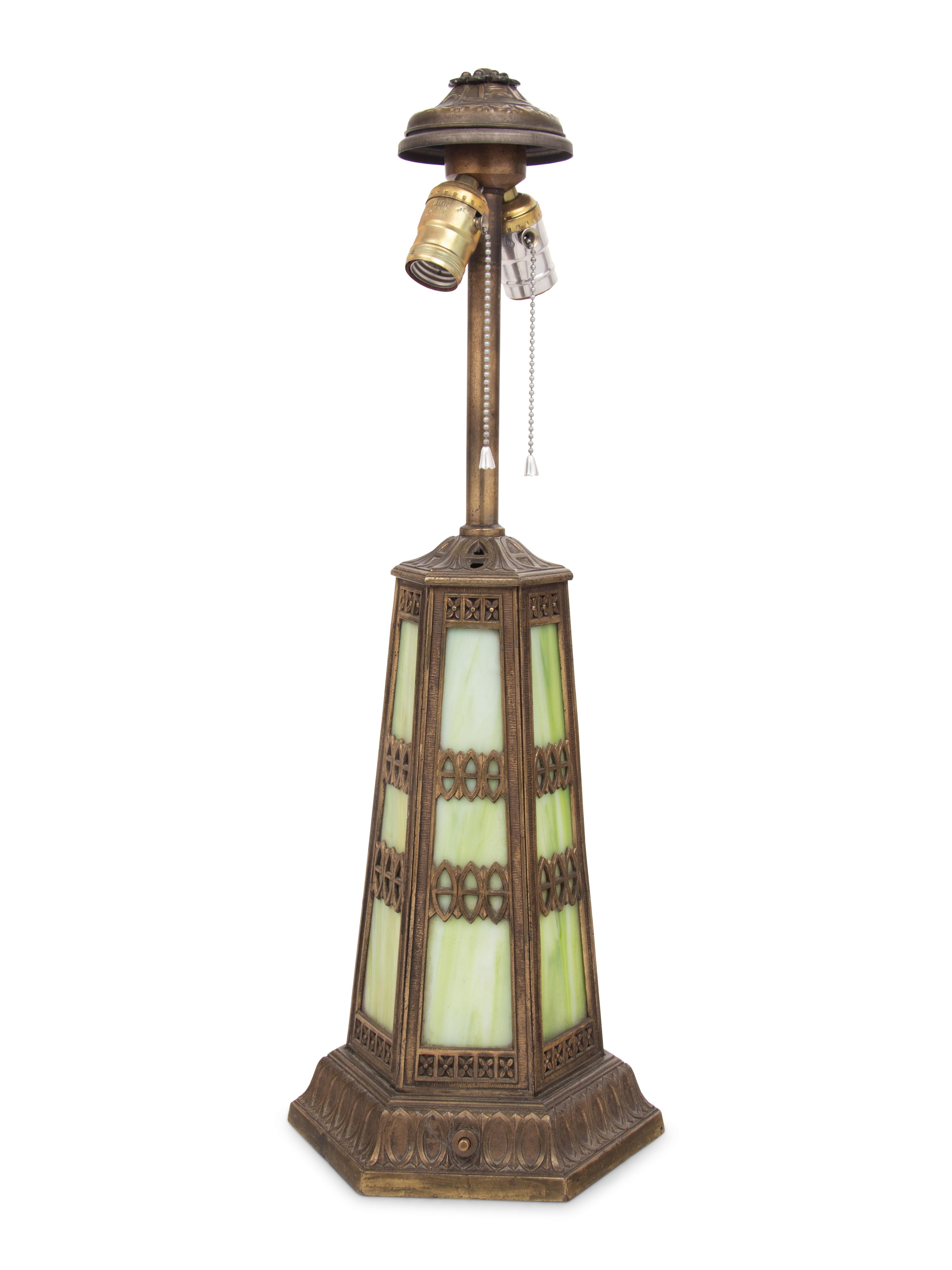 An American Slag Glass Table Lamp