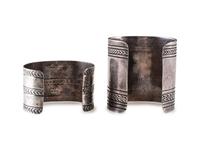 Navajo Stamped and Chiseled Cuff Bracelets