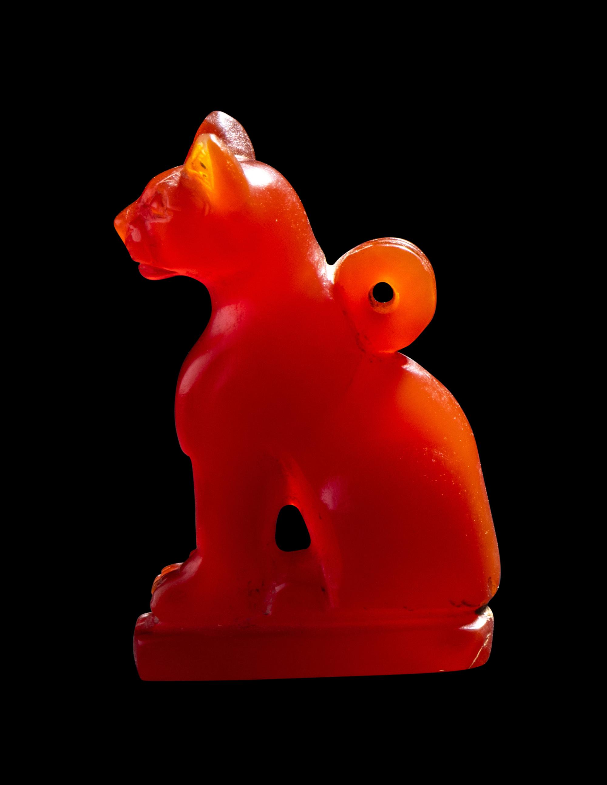 An Egyptian Carnelian Cat Amulet