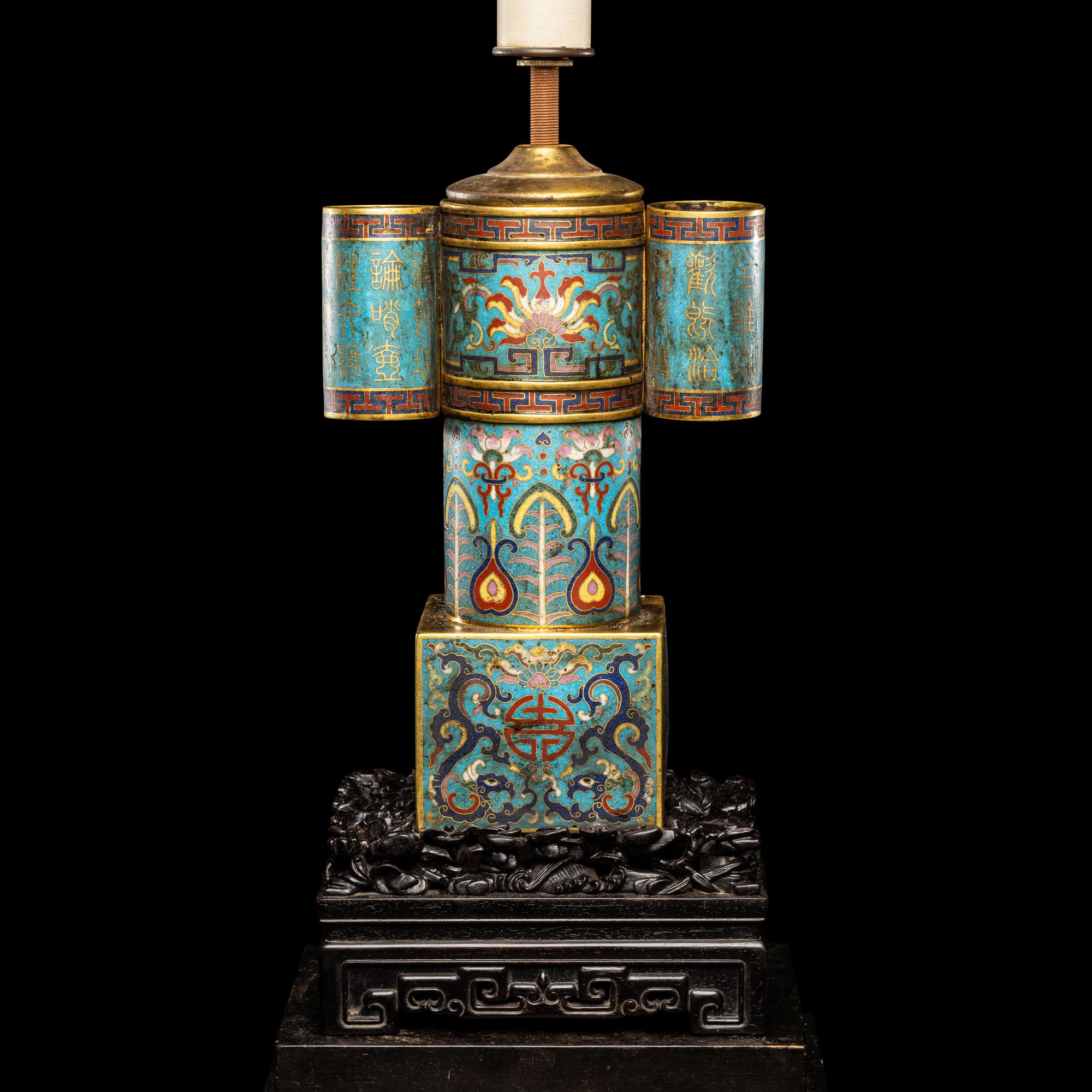 A Chinese Cloisonné Enamel 'Arrow' Vase 掐絲琺琅四方投壺
