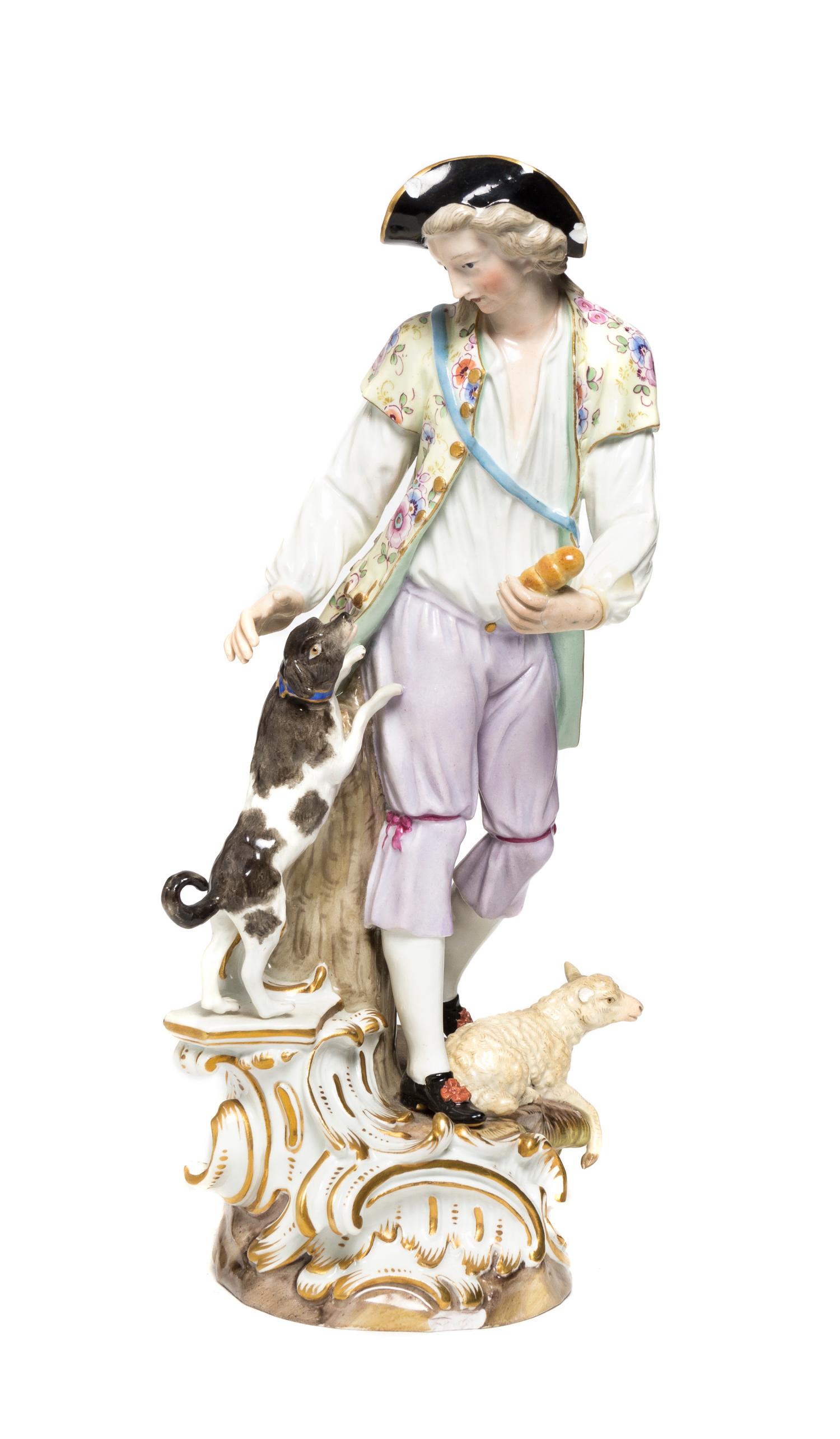 A Meissen Porcelain Figural Group, Height 11 1/4 inches.