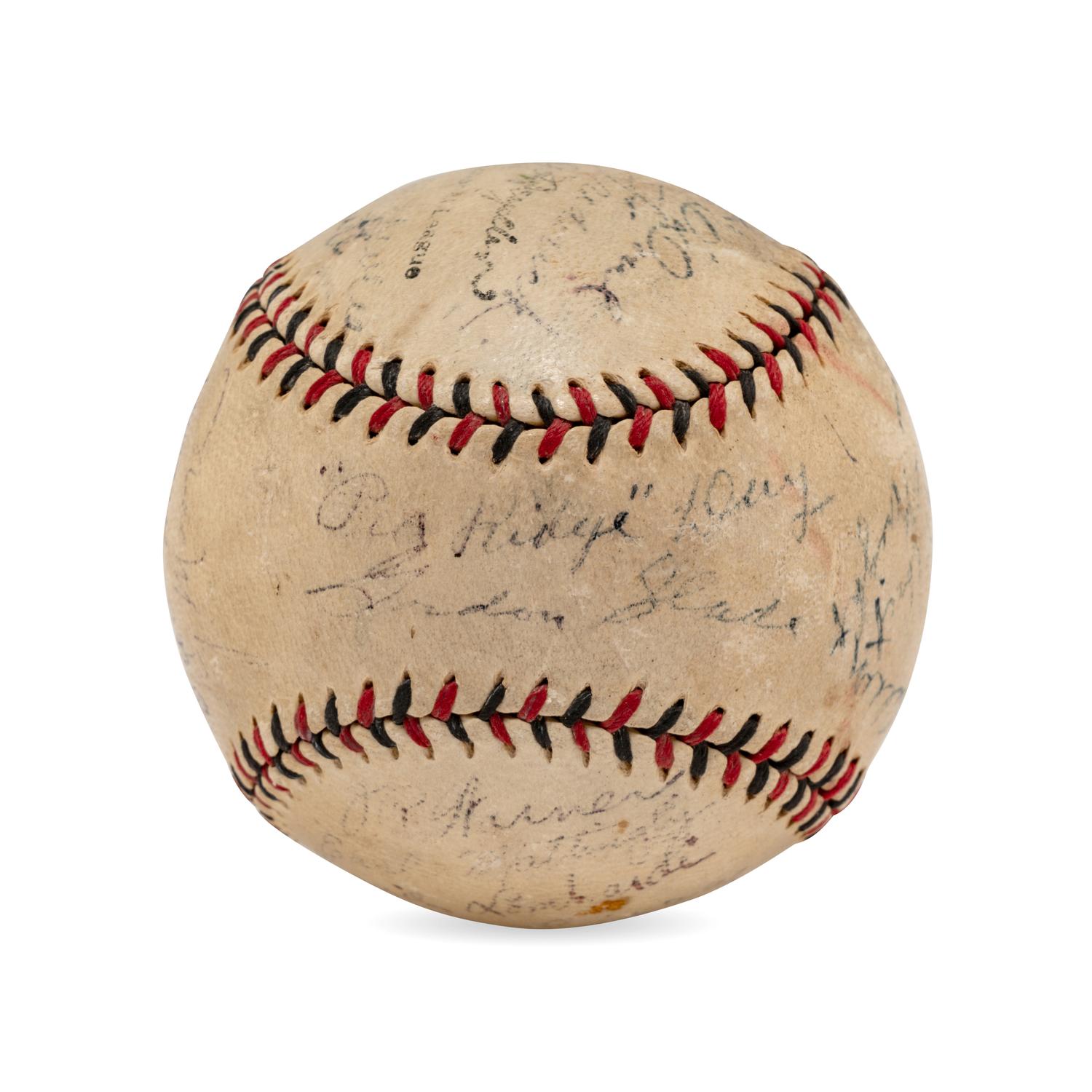 A 1931 Brooklyn Robins Team Signed Autograph Baseball Including Ernie Lombardi Rookie Signature (Beckett Authentication Services)