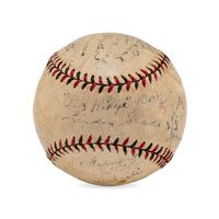 A 1931 Brooklyn Robins Team Signed Autograph Baseball Including Ernie Lombardi Rookie Signature (Beckett Authentication Services)