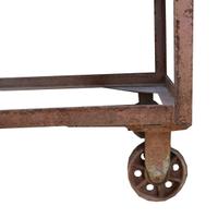 A Mid Century Iron Industrial Cart 43.5" W x 28.75" D x 49.5" H — United States, Mid-20th Century