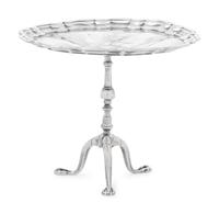 An Edwardian Silver Diminutive Tea Table