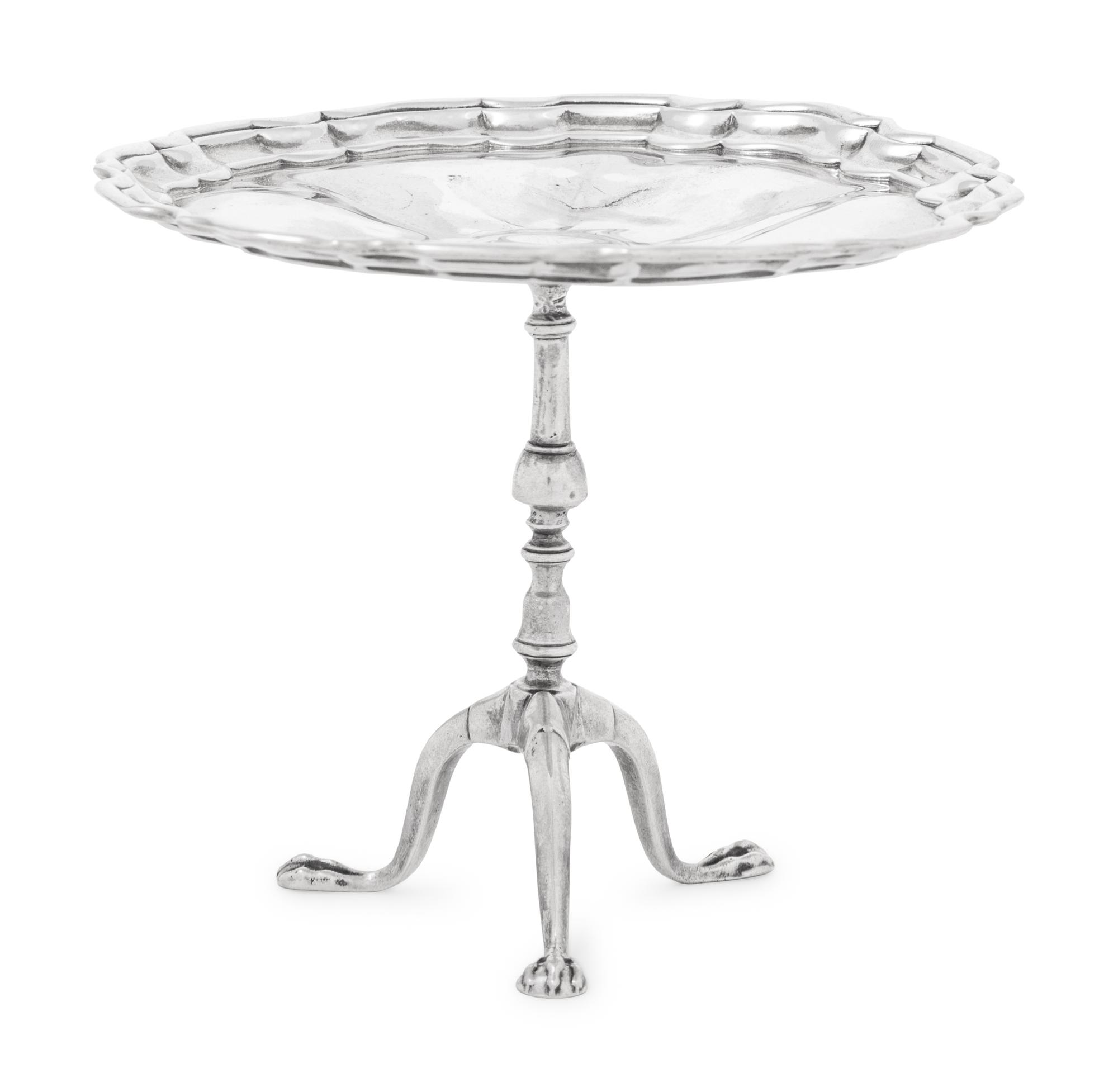 An Edwardian Silver Diminutive Tea Table