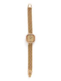 BAUME & MERCIER, YELLOW GOLD AND DIAMOND WATCH