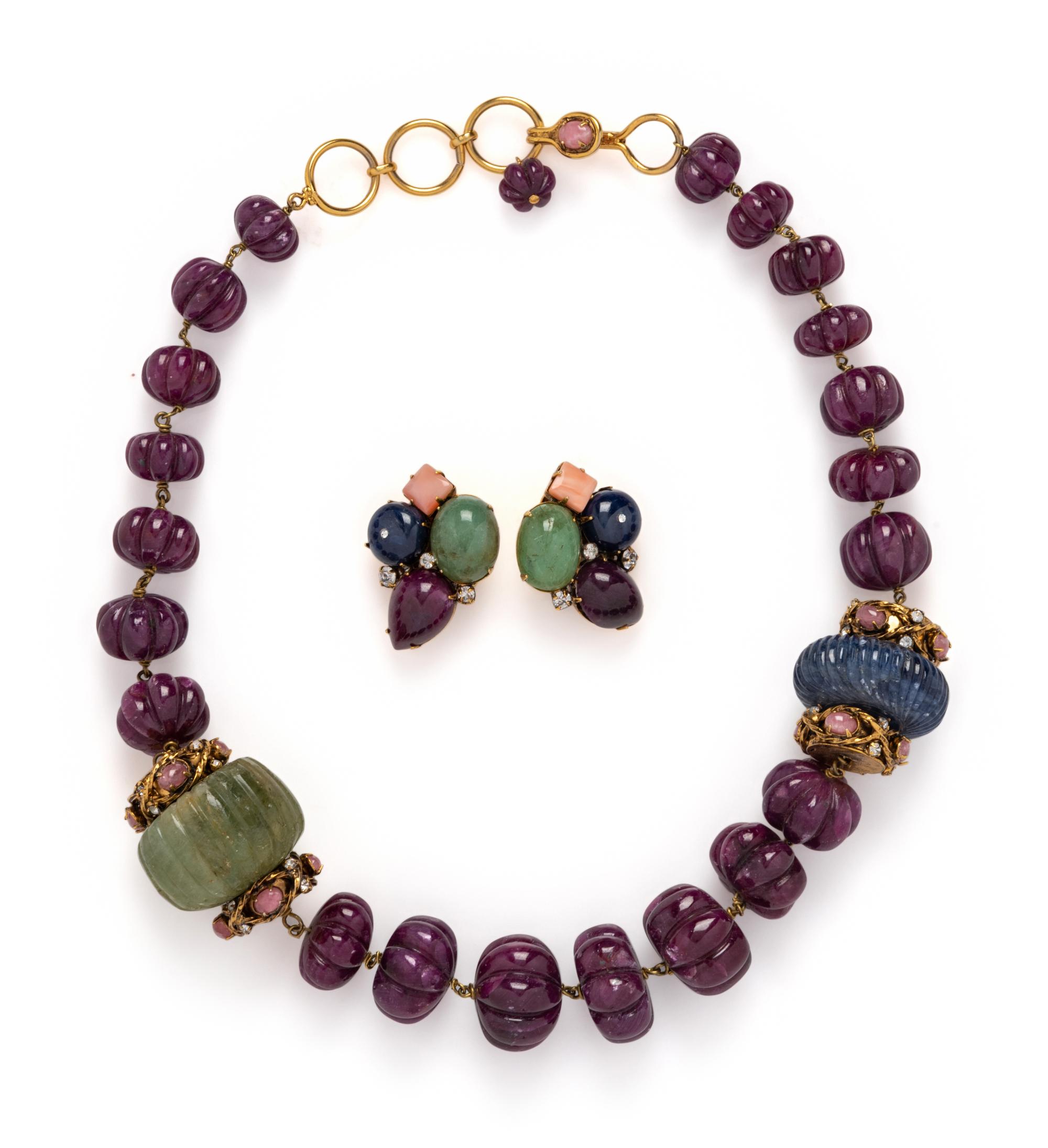 Iradj Moini Ear Clips and Necklace