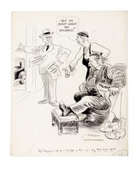 (CHICAGO) MCCUTCHEON, JOHN TINNEY. 6 original pen and ink illustrations for The Chicago Tribune re: crime, c. 1926-1931.