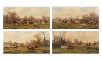 Fox Hunting (four paintings)